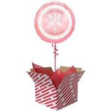 Radiant Cross Pink Christening Balloon
