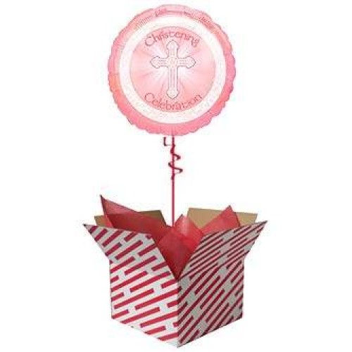 Radiant Cross Pink Christening Balloon