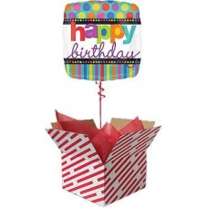 Happy Birthday Dots and Stripes Balloon