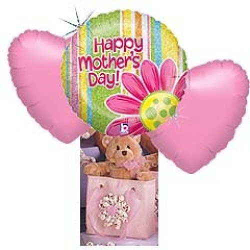 3 Balloons Bouquet & Cuddly Toy