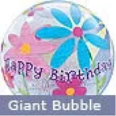 Funky happy Birthday Flowers Helium Balloon