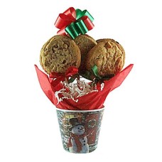 White Christmas Basket Cookie Gift (1 1/2 Dozen)