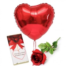 Rose, Chocolate And Balloon Heart
