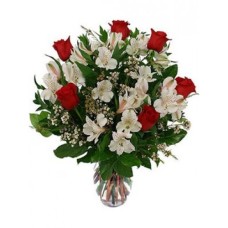 Bouquet of Alstroemeria& Red Roses