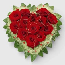 Heart-shaped arrangement For Your Heart, red roses