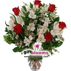 Bouquet of AlstroemeriaAnd  Red Roses Best Day