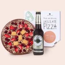 Pizza with beer