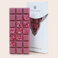 Ruby chocolate with raspberries