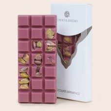 Ruby chocolate with pistachios