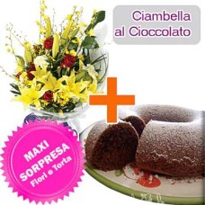 Chocolate Donut + Flowers (Classic Composition)