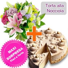 Hazelnut Cake + Flowers (Classic Composition)