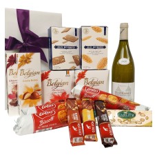Delicious Belgian gift package with Chablis wine