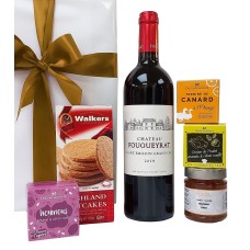 Red French Grand Cru wine and appetizers