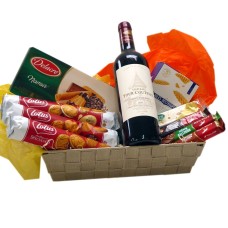Belgian Candy Basket With Red French Top Wine