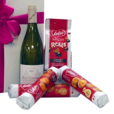White French Wine With Belgian Delicacies Packed As A Gift