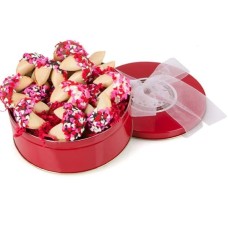 Heart Sprinkles Gourmet Fortune Cookies-Tin Of 18