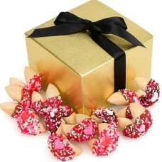 Romantic Hand Dipped & Decorated Gourmet Fortune Cookies- Gift Box Of 24