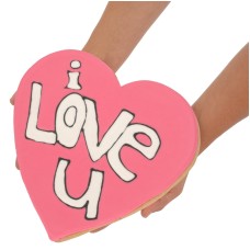 Giant Love Mom Heart Shaped Sugar Shortbread Cookie