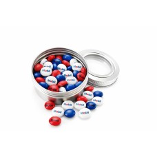 Custom Clear Window Favor Tin with Personalized M&M's (2.70" x 1.0")- 12 TINS
