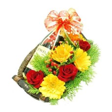 Gerberas and Champagne Basket