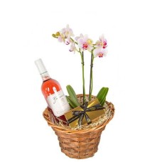 Orchid and rosé wine