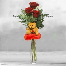 Bouquet - Roses and Teddy Bear