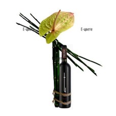 Anthurium And A Bottle Of Wine