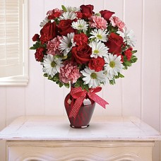 Hugs and Kisses Bouquet with Red Roses by Teleflora