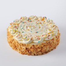 Festive round cream cake