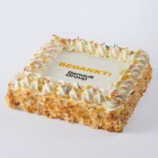 Festive whipped cream photo cake (8 people)