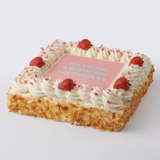 Strawberry whipped cream photo cake (8 people)