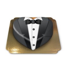 Black tuxedo cake - Heart (Medium ((25×24 cm) 15 pieces))