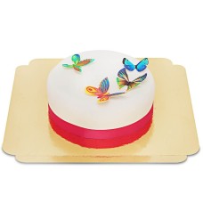 White cake with sugar wafer butterflies (Small (18 cm(6-8 pieces)))