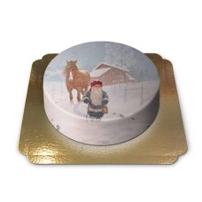 Farm gnome with horse in a snowstorm - Jan Bergerlind (small (18cm (6 pieces))