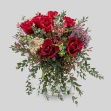 Bouquet of roses with greens