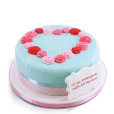 Heart of Roses Cake (8 Inch Serves 20)