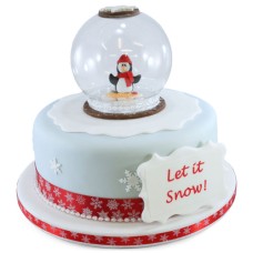 Penguin Snow Globe Cake