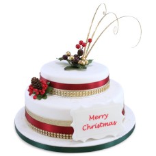 Pine Cone & Berries Two~Tier Cake