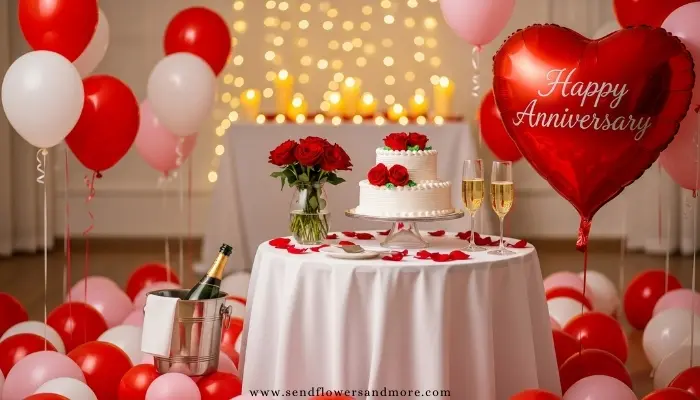 Cake and balloons