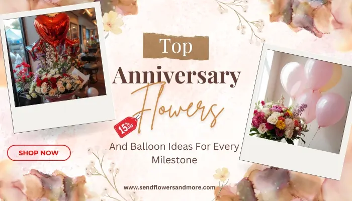 Anniversary Flowers And Balloons