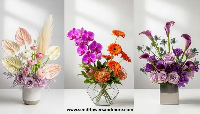 birthday flower arrangements featuring modern flower varieties