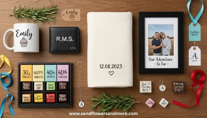Different personalization elements for birthday gifts