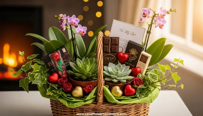 Complete romantic gift basket