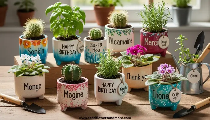 Personalized romantic plant gifts