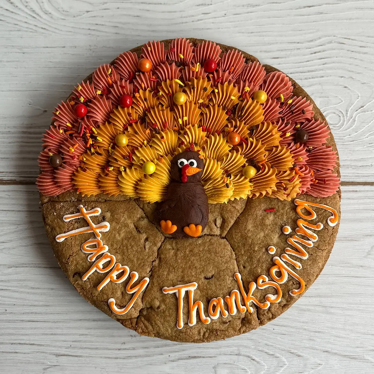 Giant Chocolate Chip Turkey Cookie Cake