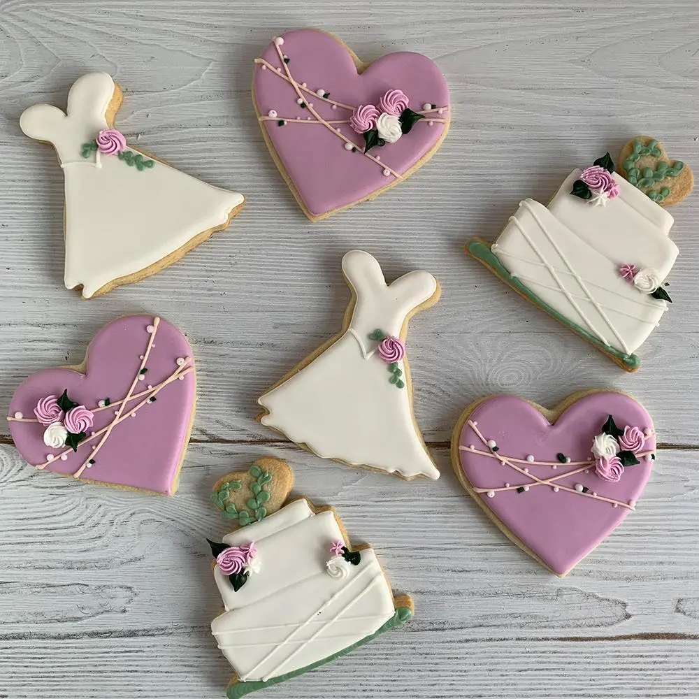 Wedding Dress, Wedding Cake & Heart Sugar Cookie Sets