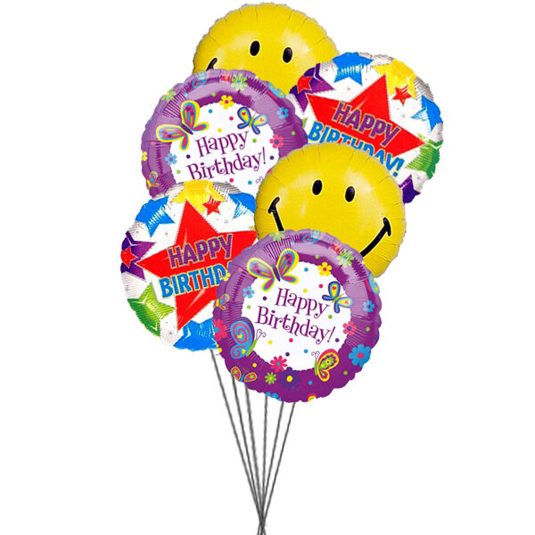 Birthday Party balloons (6 Mylar Balloons)