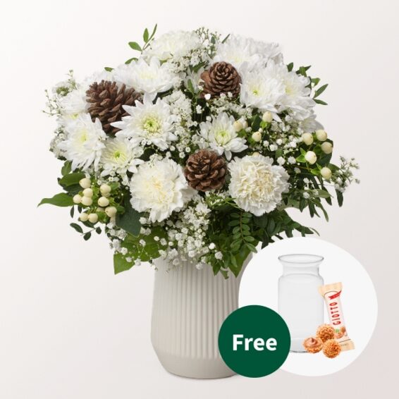 Flower Bouquet Sternennacht with vase & 3 Ferrero Giotto