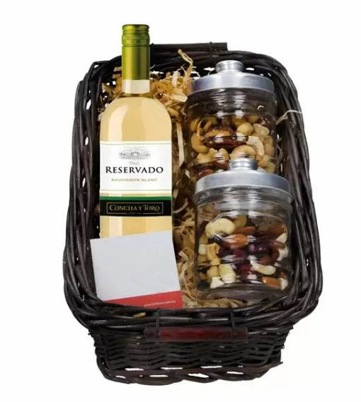 White Wine Basket 375ml and Nuts