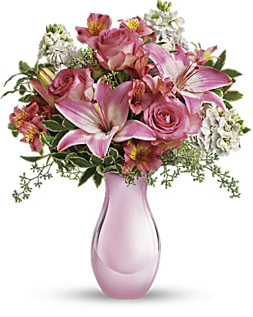 Giftblooms Pink Reflections Bouquet with Roses (Standard)